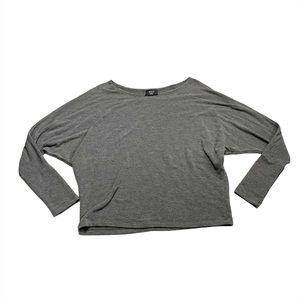 Vici Super Soft Crew Wide Neck Knit Business Casual Sweater Blouse Small Grey